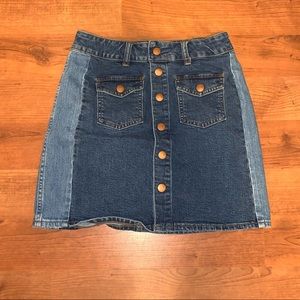Madewell two toned jean skirt